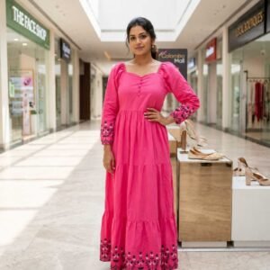 long frock-dark pink